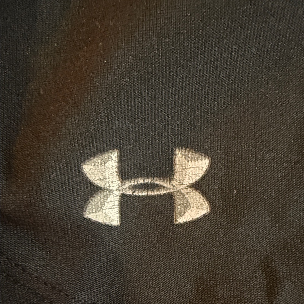 Under Armour Black Women's Athletic Shorts with Silver Logo - Picture 2 of 3